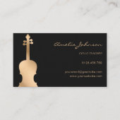 Carte De Visite Enseignant Cello Elegant Gold&Black (Devant)
