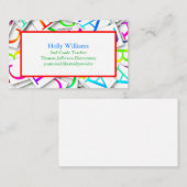 Carte de visite enseignant coloré (Devant / Derrière)