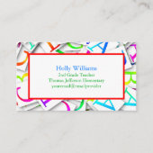 Carte de visite enseignant coloré (Devant)