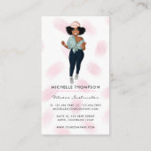 Carte De Visite Enseignant de Fitness Afro à la mode fille affaire (Dos)