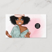 Carte De Visite Enseignant de Fitness Afro à la mode fille affaire (Devant)