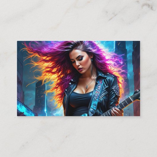Carte de visite enseignant de guitare électrique (Dos)