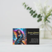 Carte de visite enseignant de guitare électrique (Debout devant)