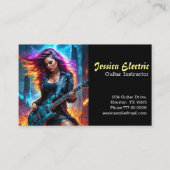 Carte de visite enseignant de guitare électrique (Devant)