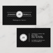 Carte De Visite Enseignant de jardin d'enfants - Monogramme modern (Devant / Derrière)