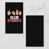 Carte De Visite Enseignant de la langue des signes coutume J'aime  (Devant / Derrière)