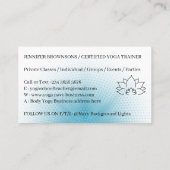 Carte De Visite Enseignant de la marine noire Yoga privé (Dos)