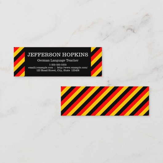 Carte de visite enseignant de langue allemande (Devant / Derrière)