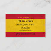Carte de visite enseignant de langue espagnole (Devant)