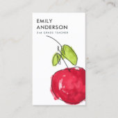 CARTE DE VISITE ENSEIGNANT DE L'ÉCOLE MODERNE PEINTURE HUILE POMME (Devant)