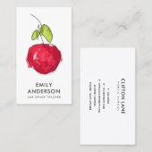 CARTE DE VISITE ENSEIGNANT DE L'ÉCOLE MODERNE PEINTURE HUILE POMME (Devant / Derrière)