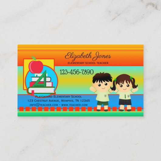 Carte de visite enseignant de l'école primaire Bol (Dos)
