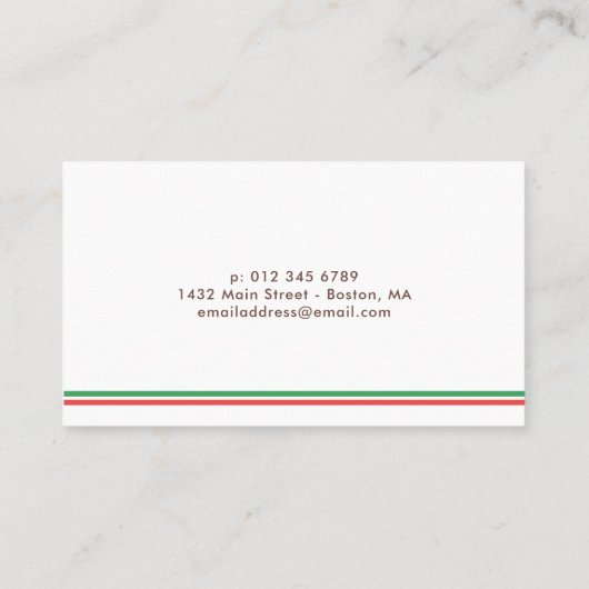 Carte De Visite Enseignant de l'école Red Apples (Dos)