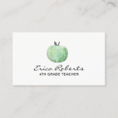 Carte De Visite Enseignant de l'école Stylish Green Apple (Devant)