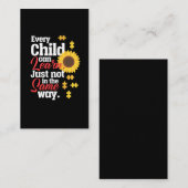 Carte De Visite Enseignant de l'éducation spéciale du tournesol de (Devant / Derrière)