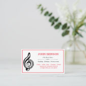 Carte De Visite Enseignant de musique classique Black Treble Clef  (Debout devant)