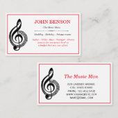 Carte De Visite Enseignant de musique classique Black Treble Clef  (Devant / Derrière)