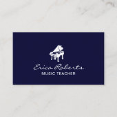 Carte De Visite Enseignant de musique Elegant Piano Marine Musical (Devant)