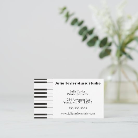 Carte De Visite Enseignant de musique frontalière avec clavier de  (Debout devant)