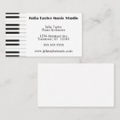 Carte De Visite Enseignant de musique frontalière avec clavier de  (Devant / Derrière)