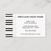 Carte De Visite Enseignant de musique frontalière avec clavier de  (Devant)