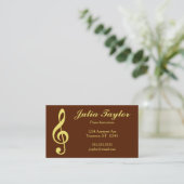 Carte De Visite Enseignant de musique Golden Treble Clef (Debout devant)