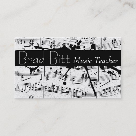 Carte de visite enseignant de musique moderne (Devant)