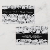 Carte de visite enseignant de musique moderne (Devant / Derrière)
