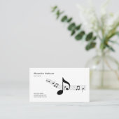 Carte De Visite Enseignant de Musique Simple, Noir & Blanc (Debout devant)