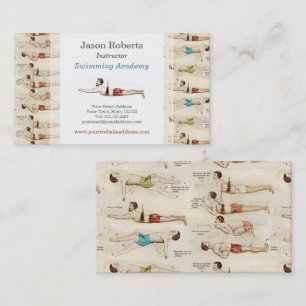 Carte De Visite Enseignant de natation à l'école de natation Vin