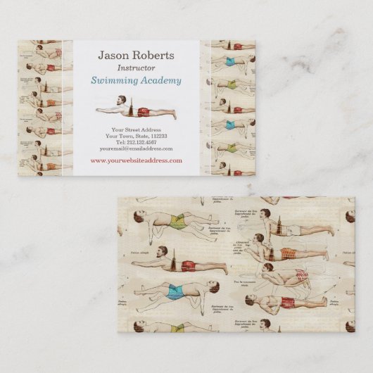 Carte De Visite Enseignant de natation à l'école de natation Vinta (Devant / Derrière)