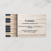Carte de visite enseignant de piano clavier vintag (Dos)