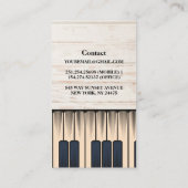 Carte De Visite Enseignant de piano clavier vintage (Dos)