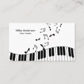 Carte de visite enseignant de piano noir et blanc  (Devant)