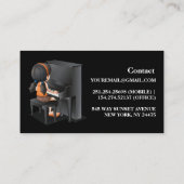 Carte de visite enseignant de piano noir et blanc  (Dos)