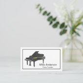 Carte de visite enseignant de piano noir et blanc (Debout devant)