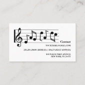 Carte de visite enseignant de piano noir et blanc (Dos)