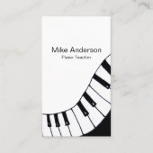 Carte de visite enseignant de piano noir et blanc (Devant)