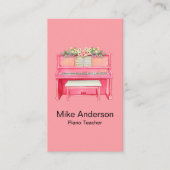 Carte de visite enseignant de piano noir et blanc (Devant)