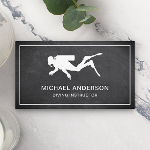 Carte De Visite Enseignant de plongée sous-marine en tableau noir