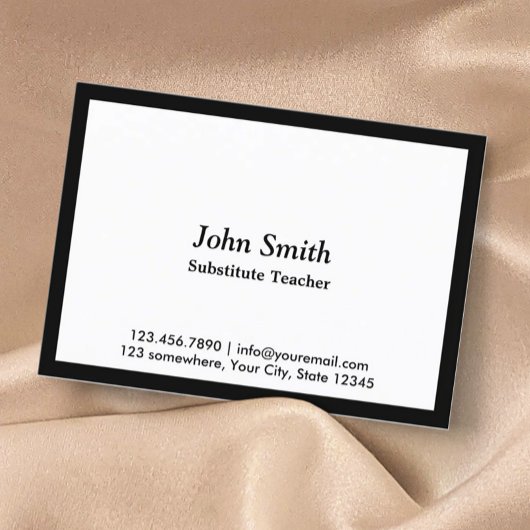Carte de visite enseignant de remplacement de la f