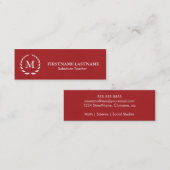 Carte de visite enseignant de remplacement moderne (Devant / Derrière)