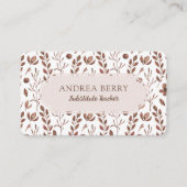 Carte De Visite Enseignant de substitution Brown Floral (Devant)
