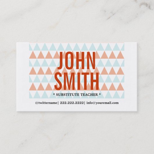 Carte de visite enseignant de substitution de tria (Devant)
