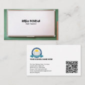 Carte De Visite Enseignant de Whiteboard avec code QR (Devant / Derrière)