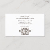 Carte De Visite Enseignant de Yoga et de Méditation de Lotus Manda (Dos)