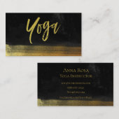 Carte De Visite *~* Enseignant de Yoga Gold & Black (Devant / Derrière)