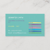 Carte de visite enseignant du remplaçant de l'écol (Dos)