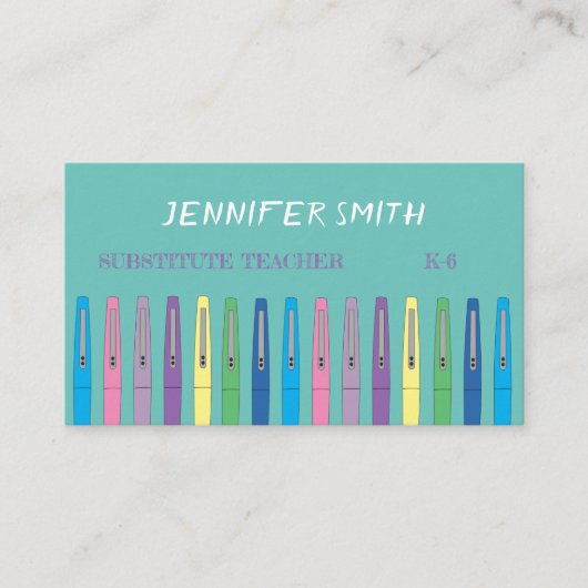 Carte de visite enseignant du remplaçant de l'écol (Devant)