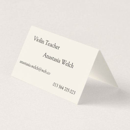 Carte De Visite Enseignant du violon (Dos)